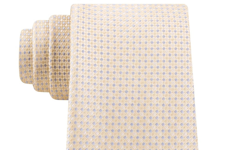 Michael Kors Men's Neck Tie Blue Digital Squares Skinny Slim Silk Blue Size Regular