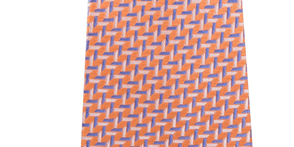 Michael Kors Men's Checks Silk Neck Tie Orange Size Regular