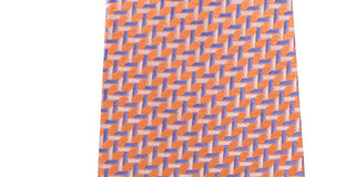 Michael Kors Men's Checks Silk Neck Tie Orange Size Regular