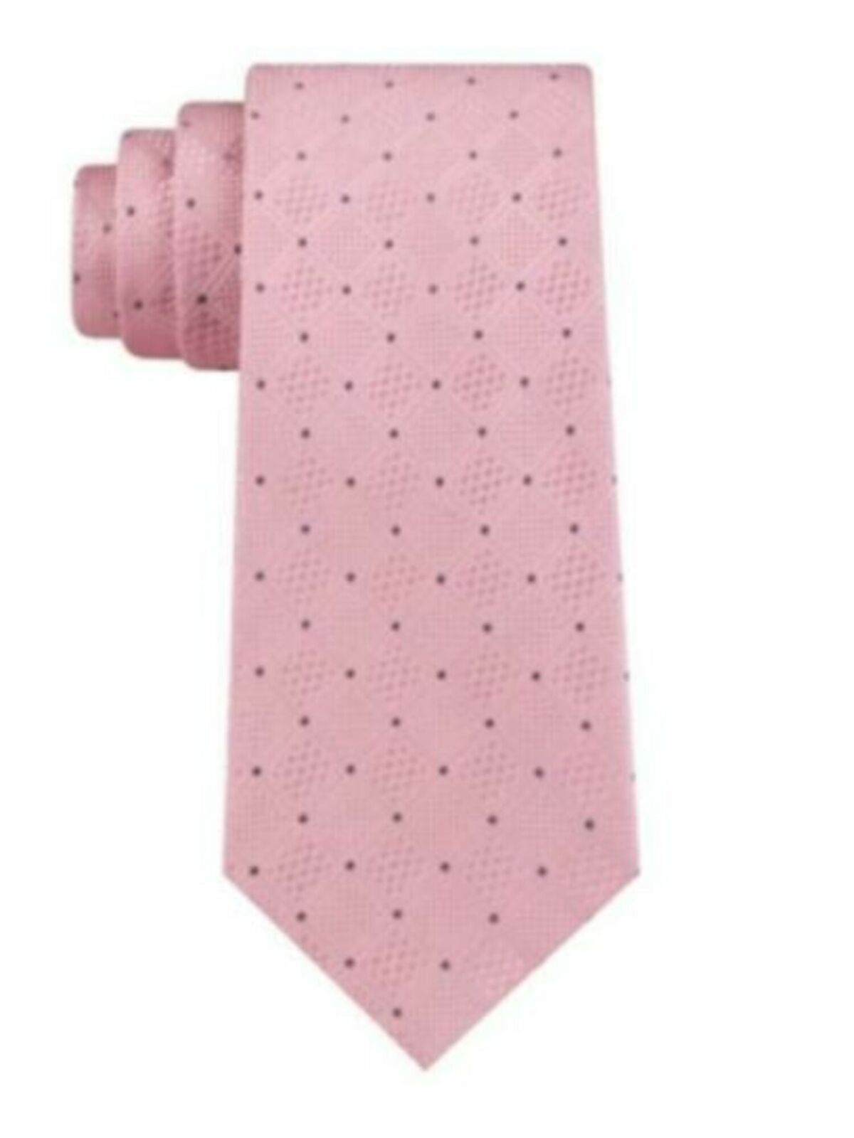Michael Kors Men's Gingham Checkered Grid Classic Neck Tie All Pink Size Regular