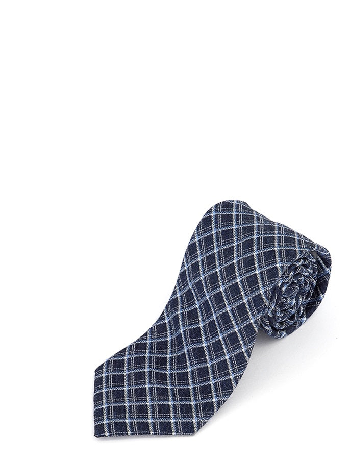 Michael Kors Men's Artisinal Shadow Grid Tie Navy Size Regular