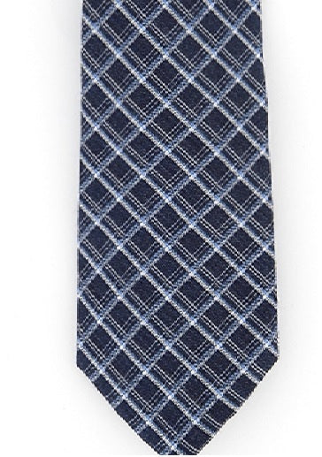 Michael Kors Men's Artisinal Shadow Grid Tie Navy Size Regular