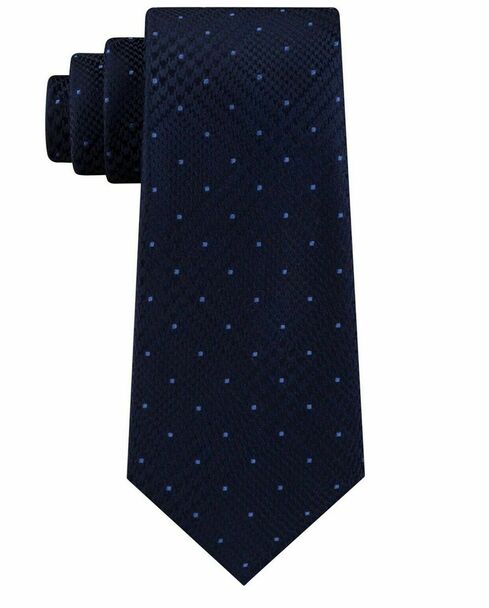 Michel Kors Men's Classic Glen Check Dot Tie Blue Size Regular