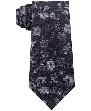 Michael Kors Men's Artisanal Shadow Botanical Tie Black Size Regular