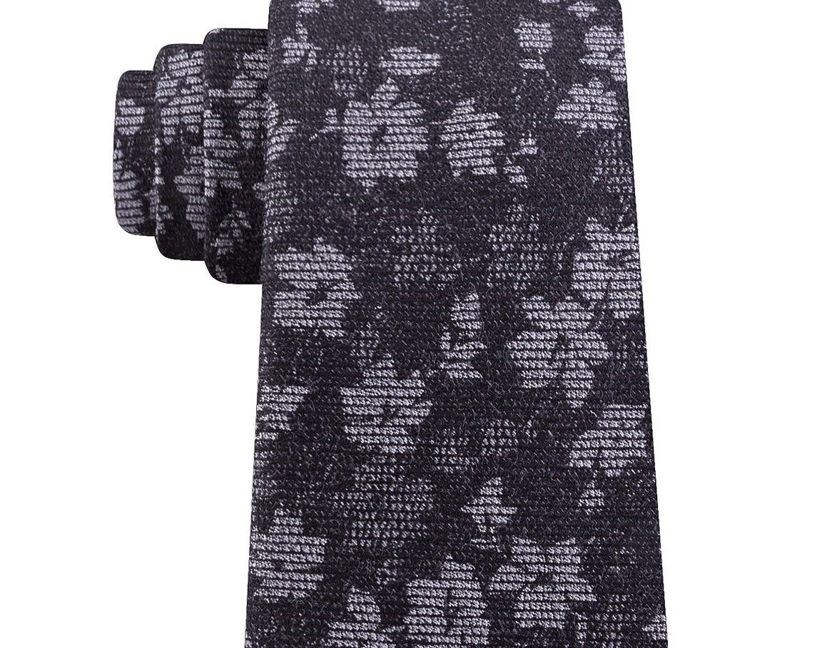 Michael Kors Men's Artisanal Shadow Botanical Tie Black Size Regular