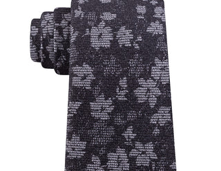 Michael Kors Men's Artisanal Shadow Botanical Tie Black Size Regular