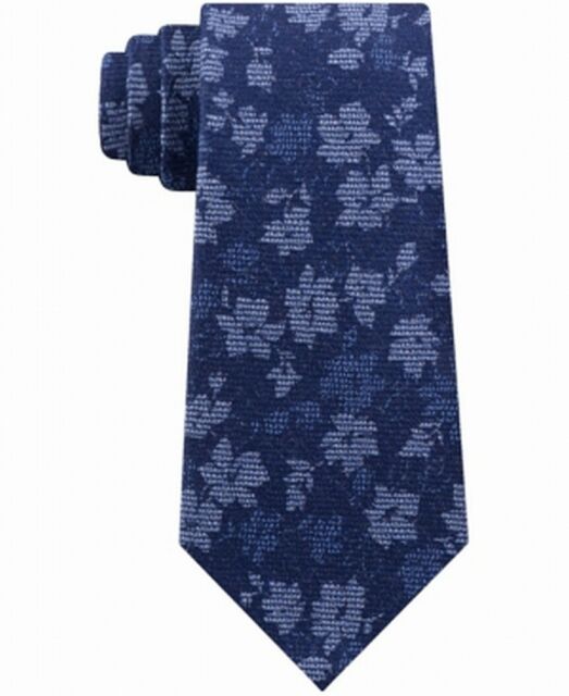Michael Kors Men's Artisanal Shadow Botanical Tie Navy Size Regular
