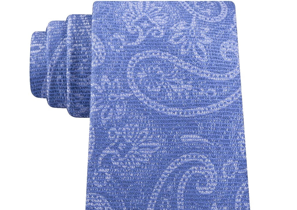 Michael Kors Men's Light Blue Paisley Neck Tie New Navy Size Regular