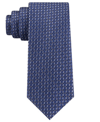 Michael Kors Men's Small Optical Geometric Tie Blue Size Regular