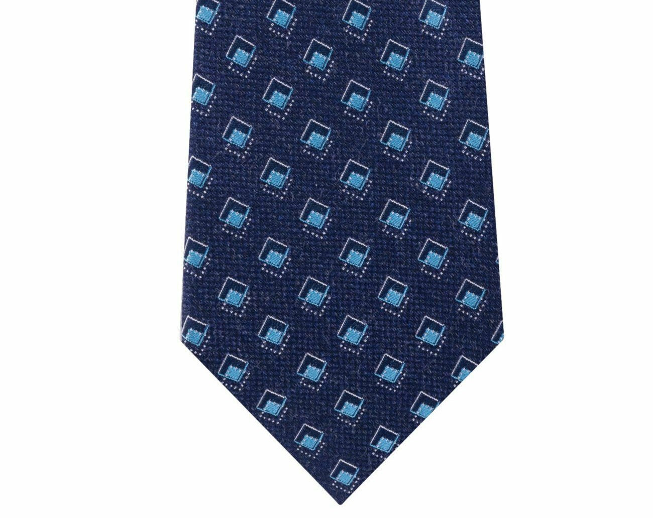 Michael Kors Men's Asymetric Squares Tie Blue Size Regular