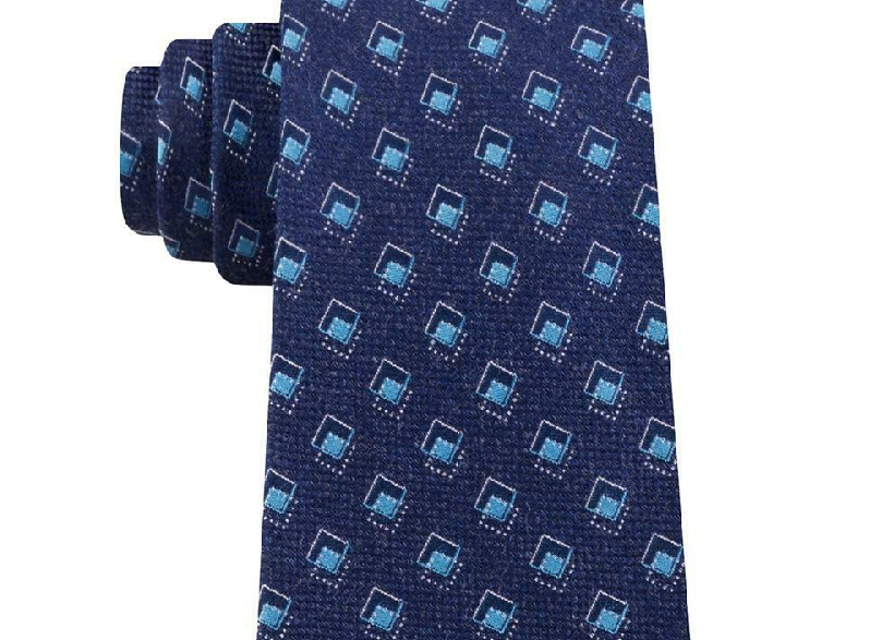 Michael Kors Men's Silk Blend Business Professional Tie Blue One Size