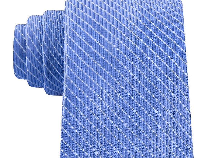 Michael Kors Men's Classic Dash Stripe Satin Tie Blue Size Osfa Reg