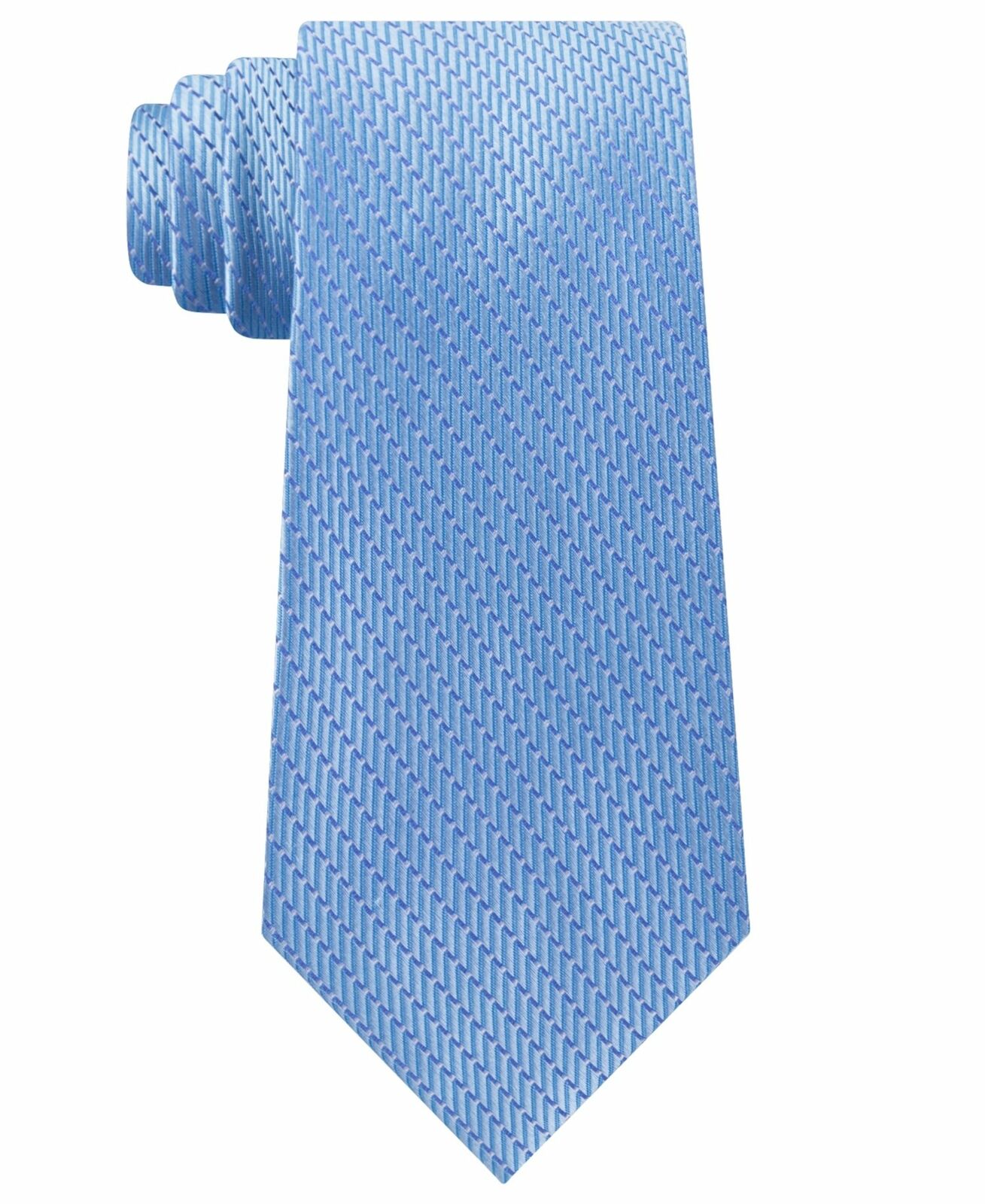 Michael Kors Men's Classic Dash Stripe Satin Tie Baby Blue One Size