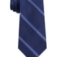 Michael Kors Men's Classic Tonal Glen Plaid Stripe Silk Tie Navy Size Regular
