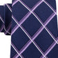 Michael Kors Men's Classic Multi-Grid Silk Skinny Tie Necktie Purple Size Regular