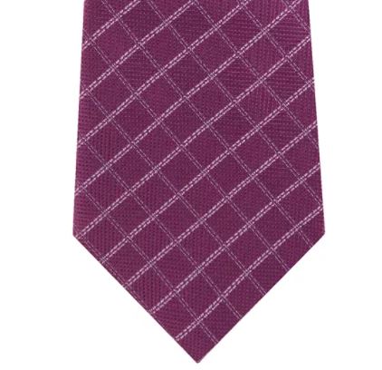 Michael Kors Men's Classic Textured Grid Silk Tie Medium Purple Size Regular
