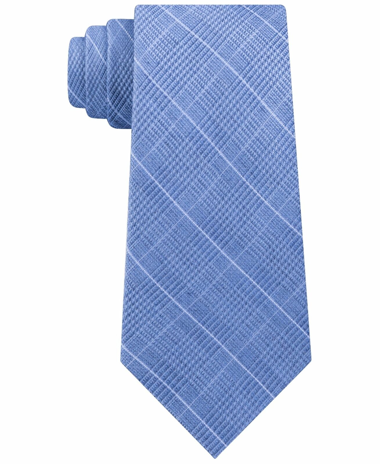 Michael Kors Men's Elijah Classic Plaid Tie Blue One Size