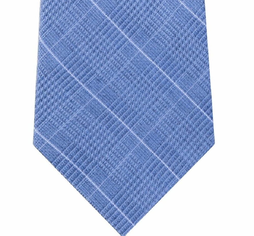 Michael Kors Men's Elijah Classic Plaid Tie Blue One Size