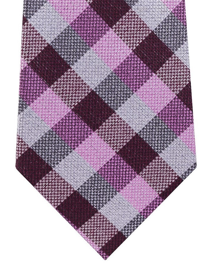Michael Kors Men's Classic Gingham Check Tie Pink Size Regular