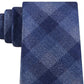 Michael Kors Men's Classic Pebble Gingham Check Tie Blue Size Regular