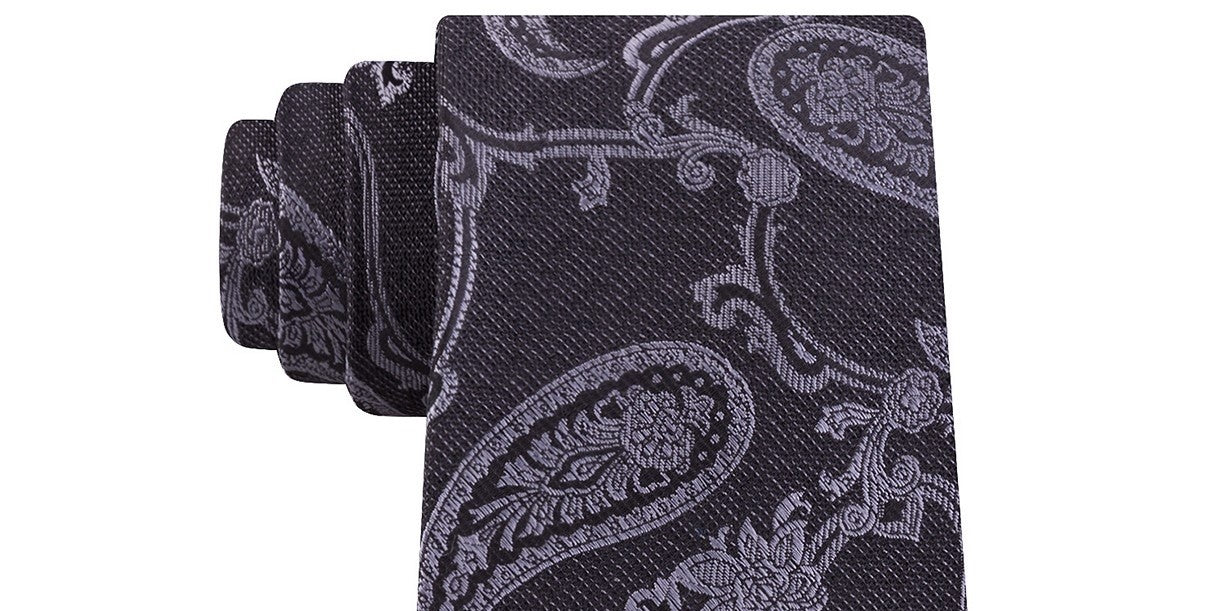 Michael Kors Men's Pristine Classic Paisley Tie Black Size Regular