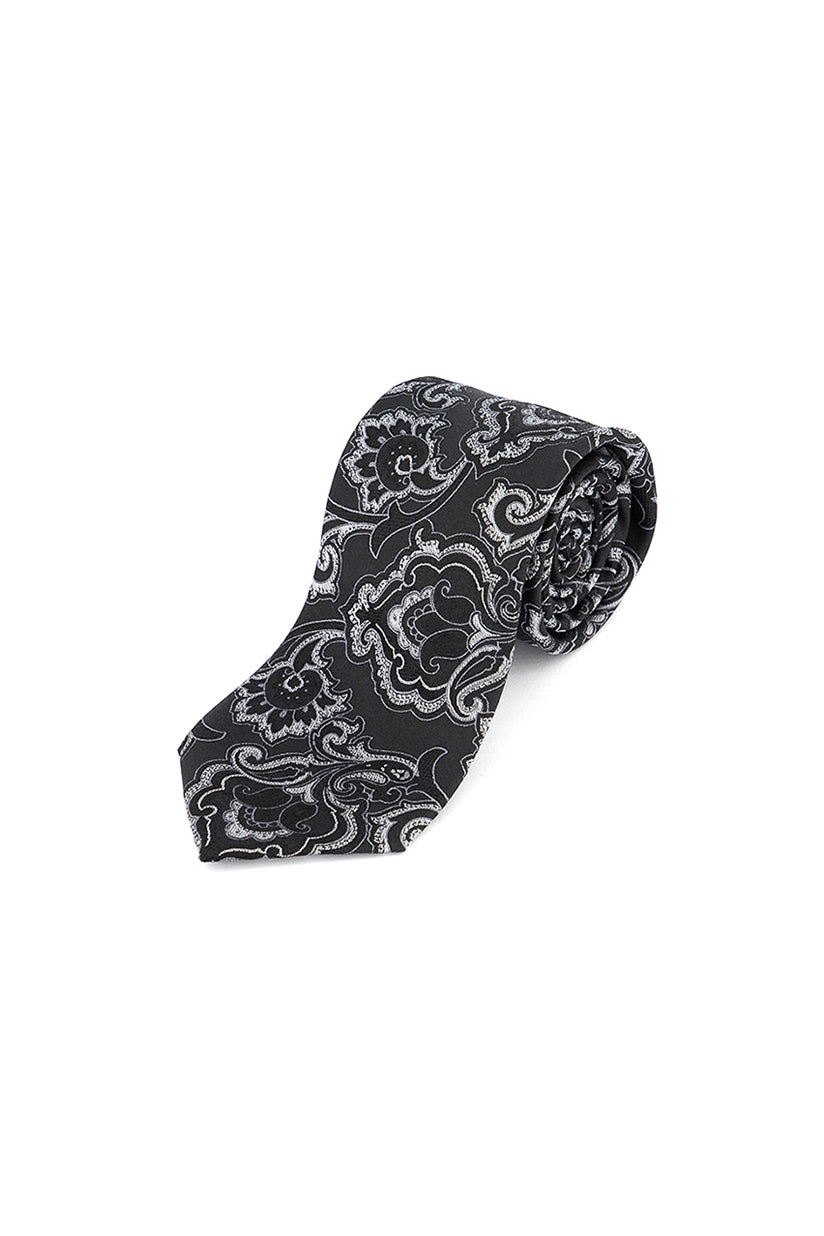 Michael Kors Men's Intricate Outlined Paisley Tie Black Size Regular