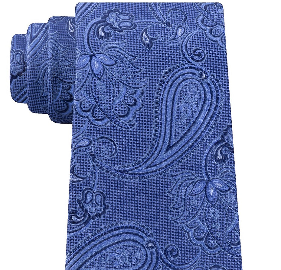 Michael Kors Men's Blue Paisley Silk Neck Tie Navy Size Regular