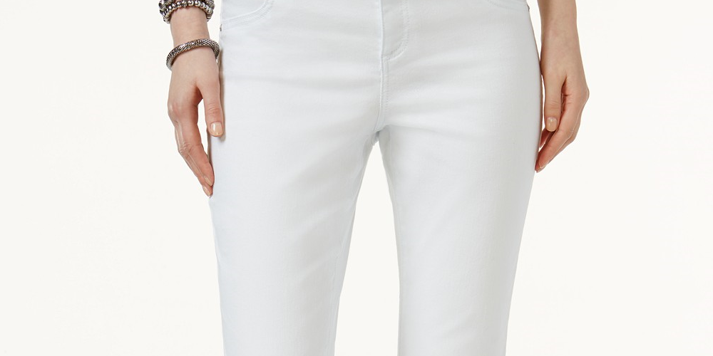 INC International Concepts Women's International Concepts Cuffed Skinny Jeans Natural Size 4