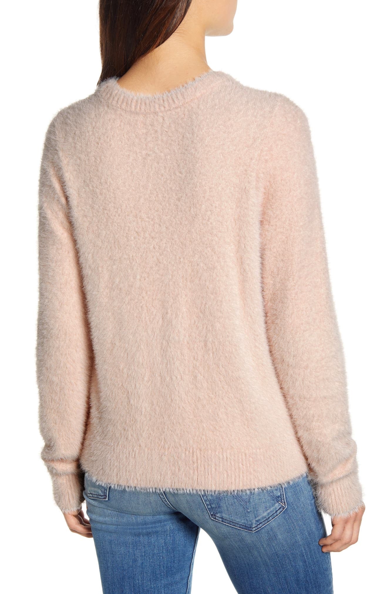 Lucky Brand Women's Eyelash Crewneck Sweater Pink Size Medium
