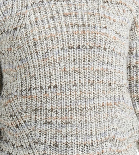 Lukcy Brand Women's Marled Crew Neck Sweater Gray Size Medium