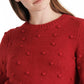 Lucky Brand Women's Bobble Stitch Crewneck Cotton Blend Sweater Red Size S