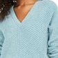 Lucky Brand Women's Chevron Ribbed Chenille Sweater Blue Size Small