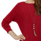 INC International Concepts Women's Shirttail Sweater Dark Red Size Extra Large