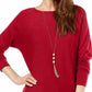 INC International Concepts Women's Shirttail Sweater Dark Red Size Extra Small