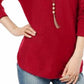 INC International Concepts Women's Shirttail Sweater Dark Red Size Extra Small