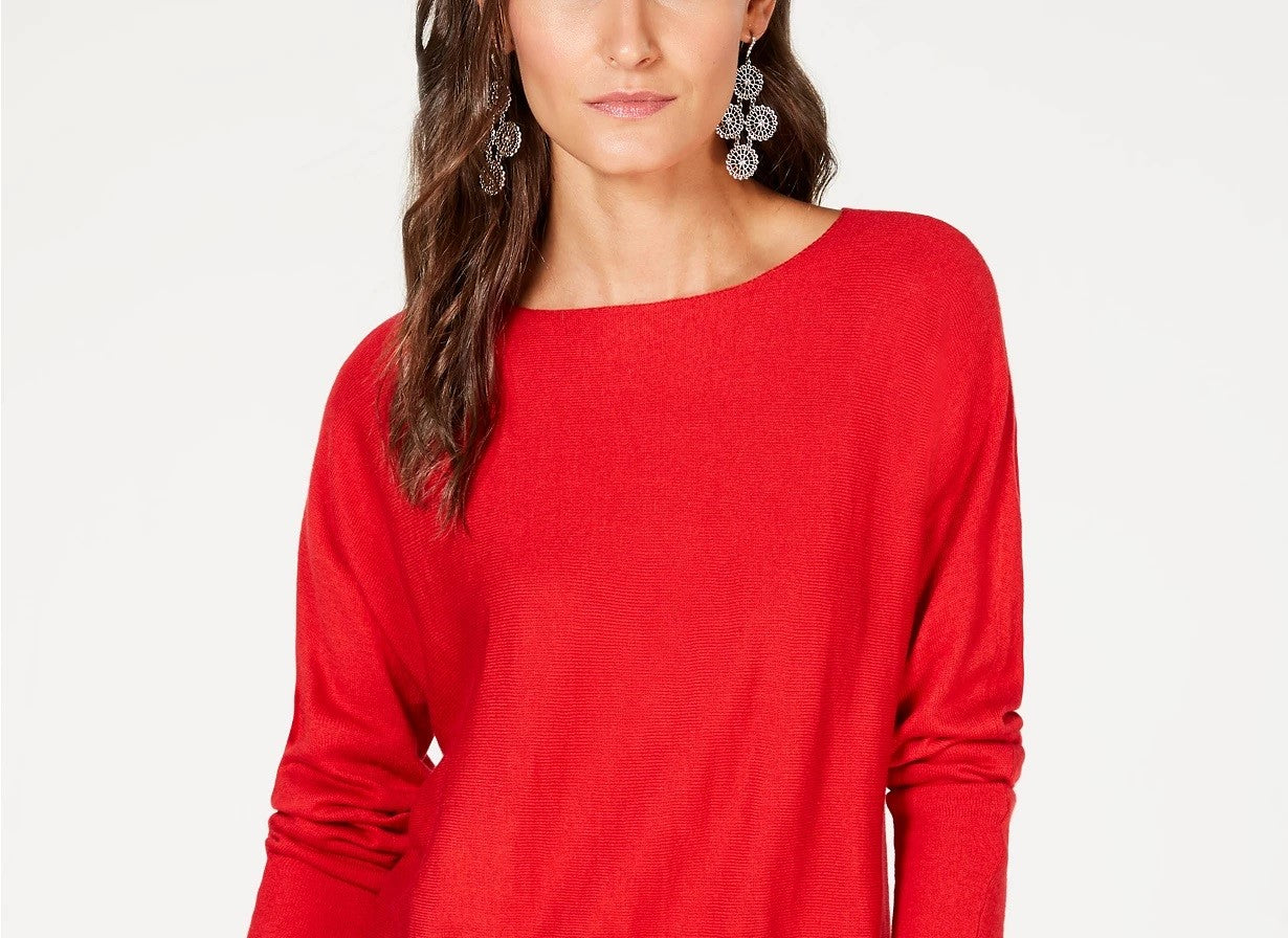 INC International Concepts Women's Sweater Tunic Red Size Petite Medium