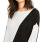 INC International Concepts Women's Petite Colorblocked Sweater Gray Size Large