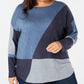INC International Concepts Women's Plus Size Long-Sleeve High-Low Sweater Navy Size 0X