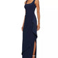 Alex Evenings Women's Ruched Gown With Bolero Dress Navy Size 6
