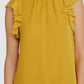 1.STATE Women's Flutter Sleeve Solid Top Yellow