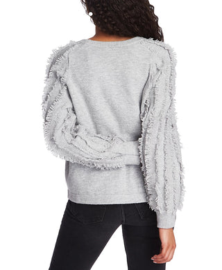 1.STATE Women's Fringe Sleeve Sweater Gray
