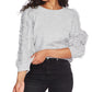 1.STATE Women's Fringe Sleeve Sweater Gray