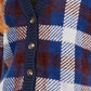 1.STATE Women's Plaid Button Front Crop Cardigan Blue