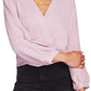 1.STATE Women's Faux Wrap Sweater Pink