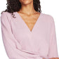 1.STATE Women's Faux Wrap Sweater Pink