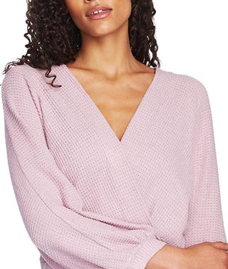 1.STATE Women's Faux Wrap Sweater Pink