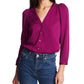 1.STATE Women's V-Neck Woven Top Purple