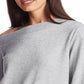 1.STATE Women's Crystal Detail Off The Shoulder Sweater Gray