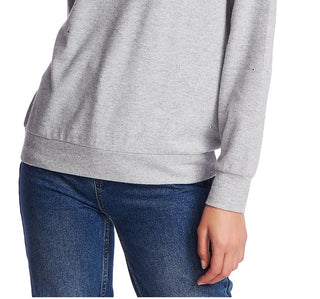 1.STATE Women's Crystal Detail Off The Shoulder Sweater Gray