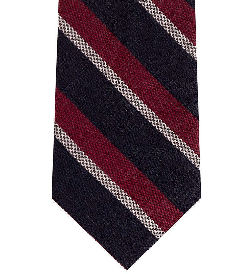 Tommy Hilfiger Men's Slim Textured Stripe Tie Red Size Regular